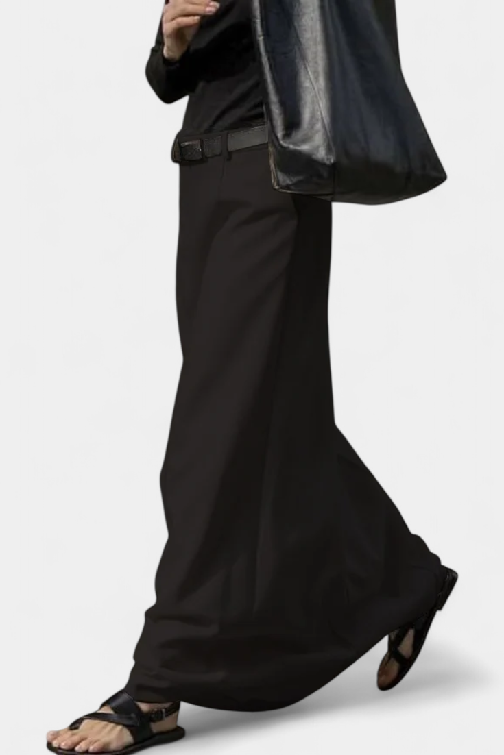 Ada H-Line Solid Color Minimalist Skirt