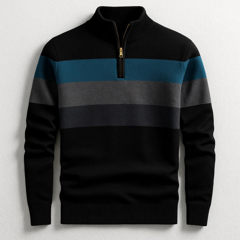 Jack - Striped Quarter-Zip Sweater