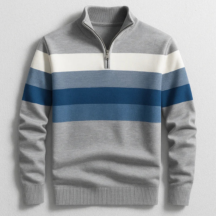 Jack - Striped Quarter-Zip Sweater