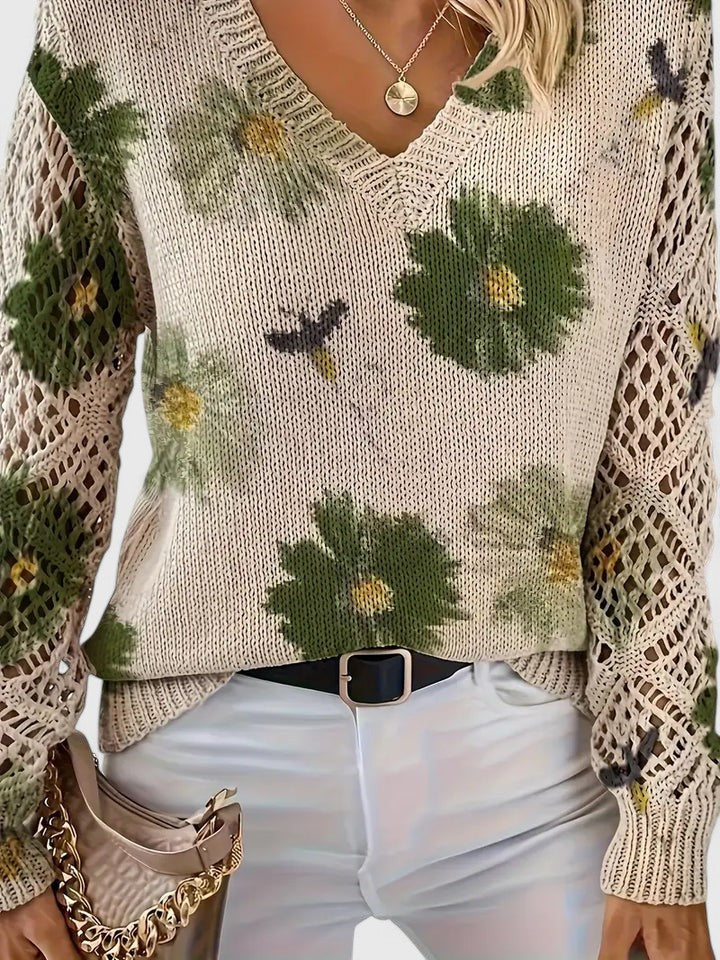 Aurelia – Elegant Floral Sweater