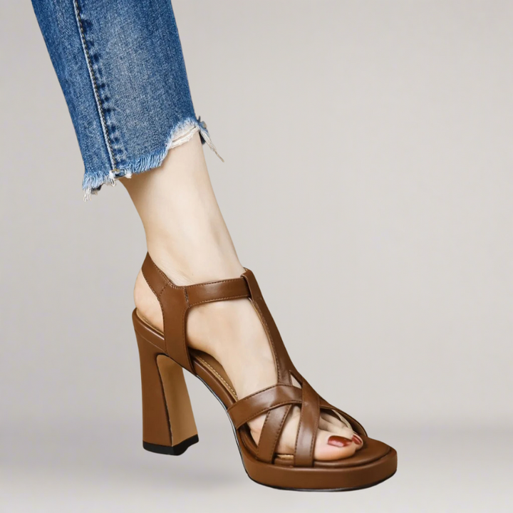 Yvette – Handmade Eco-Leather Sandal with High Heel