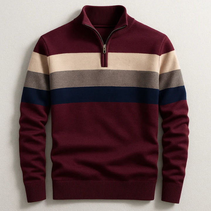 Jack - Striped Quarter-Zip Sweater