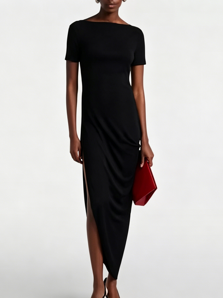Monica - Backless Asymmetrical Midi Dress