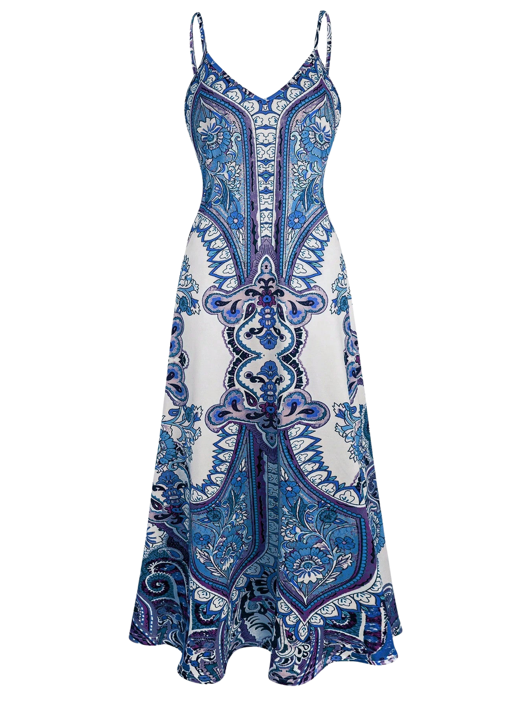 Caitlie - Boho Floral Print Sleeveless Dress