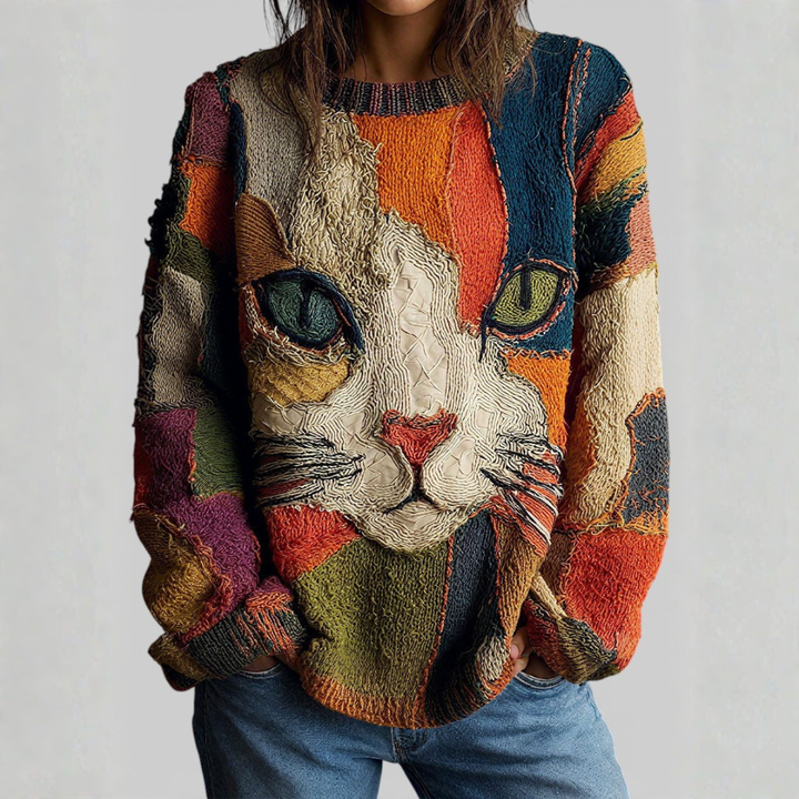 Annalisa | Artistic Cat Print Sweater