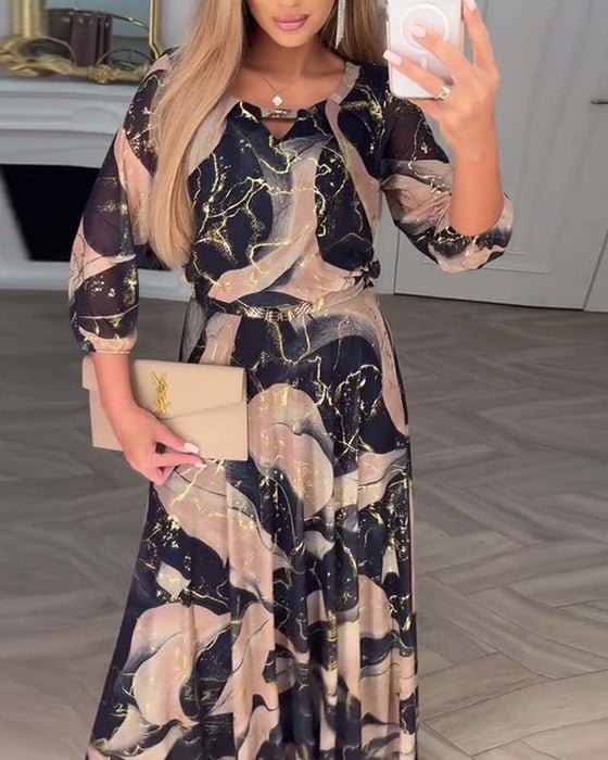 Vierra – Flowing Printed Chiffon Maxi Dress