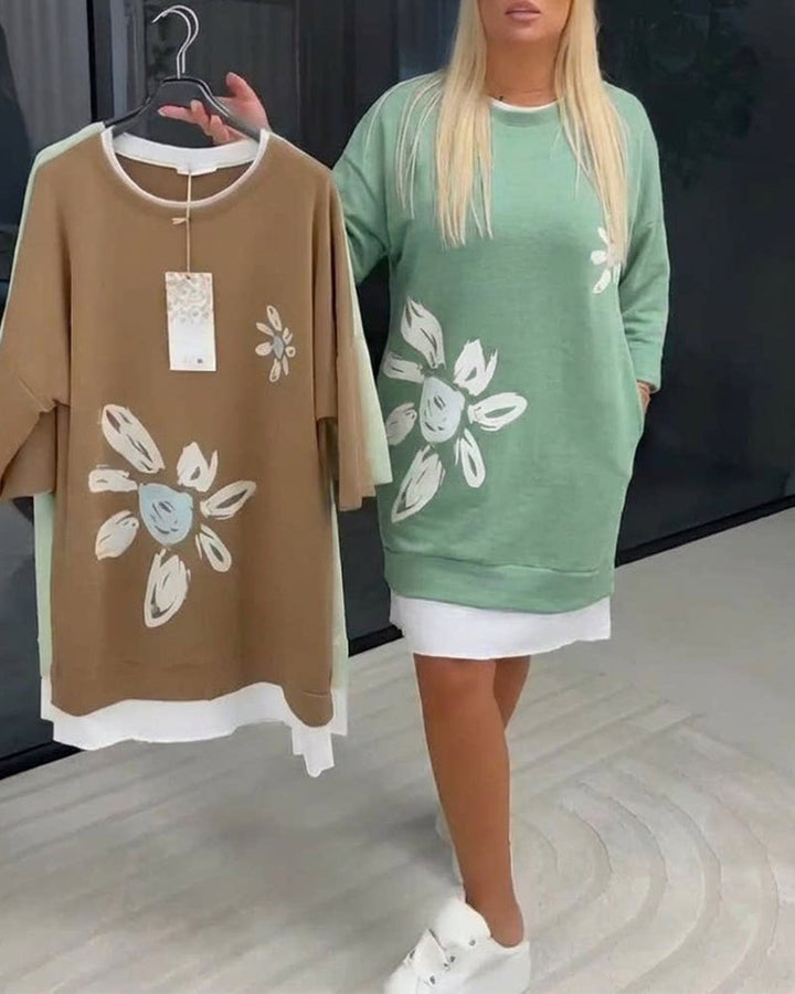 Charrie - Casual Cotton Knee-Length Dress