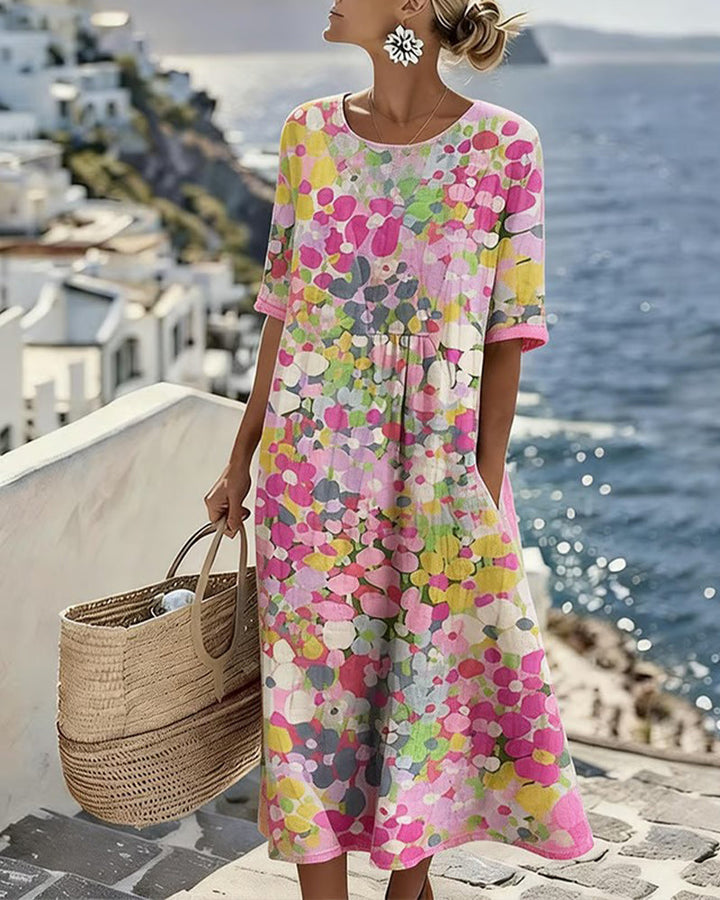 Herra – Watercolor Floral Midi Dress