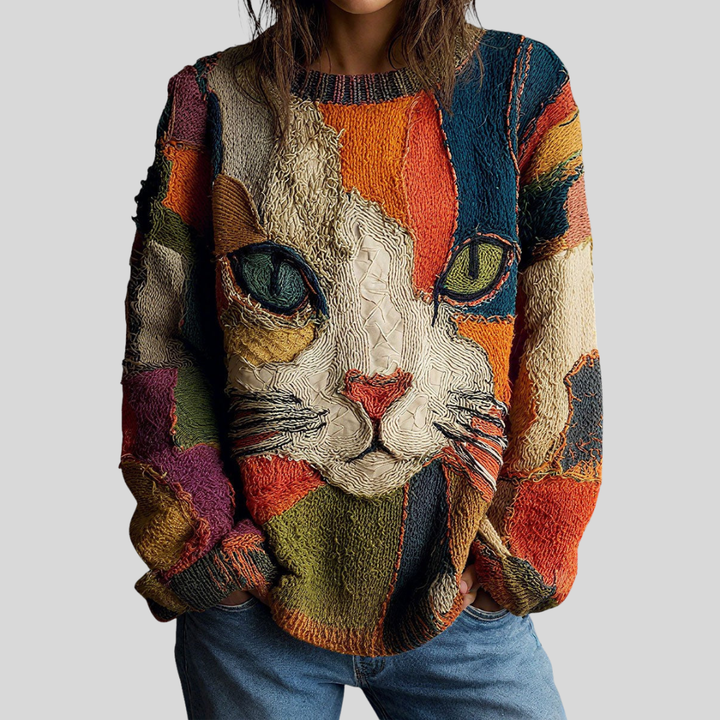 Annalisa | Artistic Cat Print Sweater