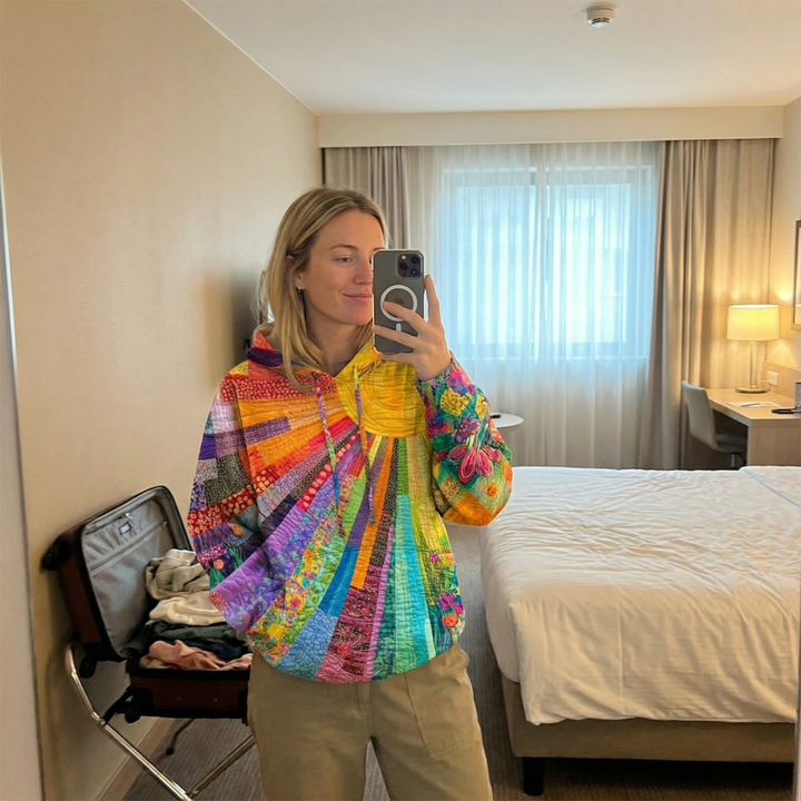 Brina | Vibrant Patchwork Boho Hoodie