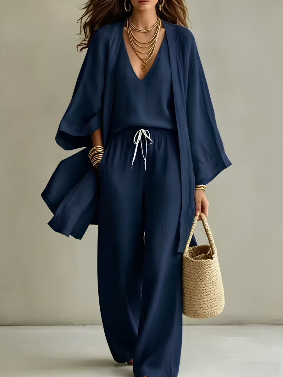 Emiliana™ | Casual 3-piece Linen Loungewear Set