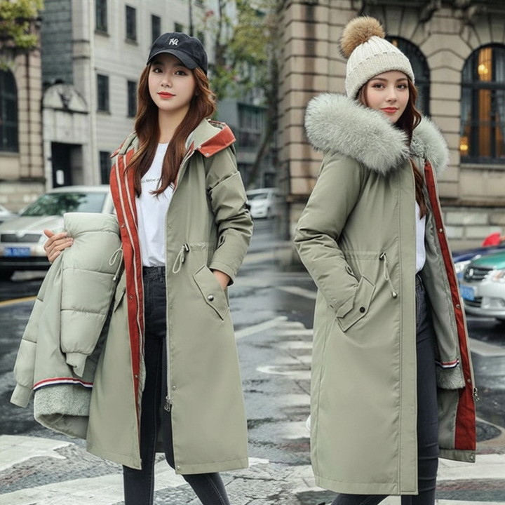 Fionna – Women's Winter Jacket with Hood and Soft Fur Collar
