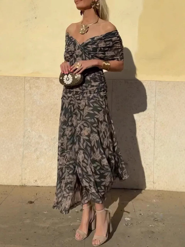 Noemi – Elegant Maxi Dress with Floral Touch