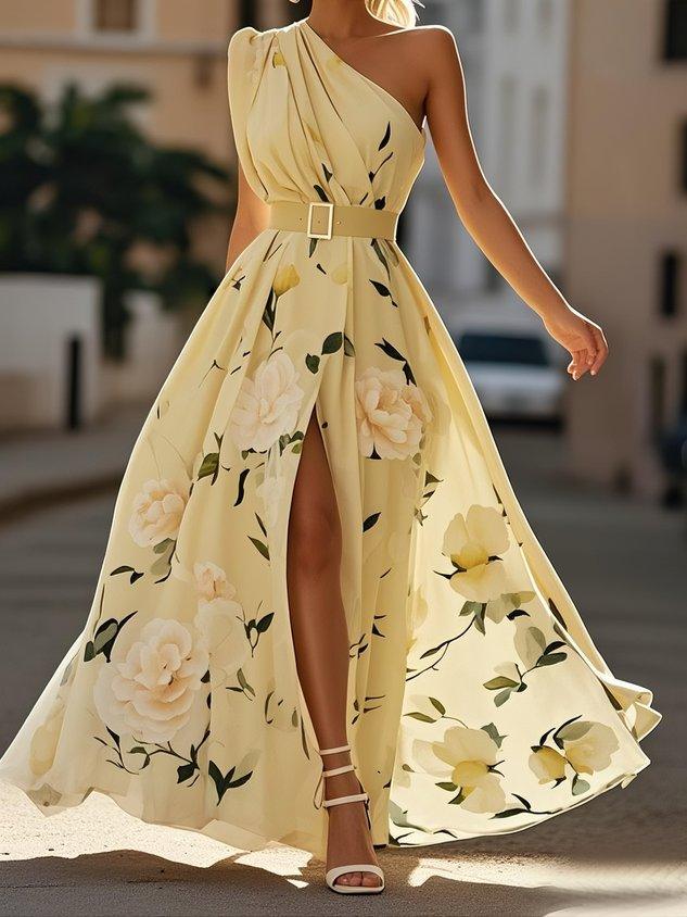 Erica - Light Green Floral Maxi Dress