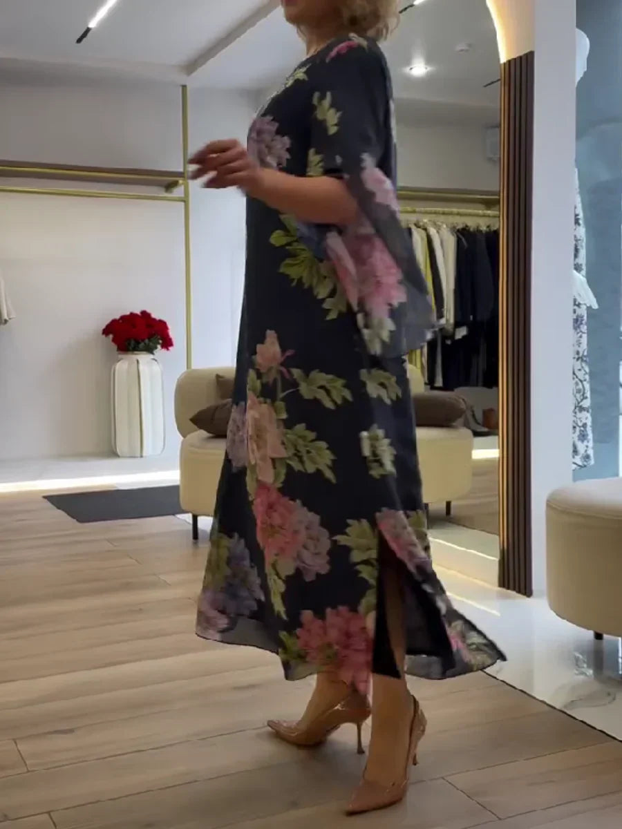 Saylor - Lightweight Floral Chiffon Maxi Dress
