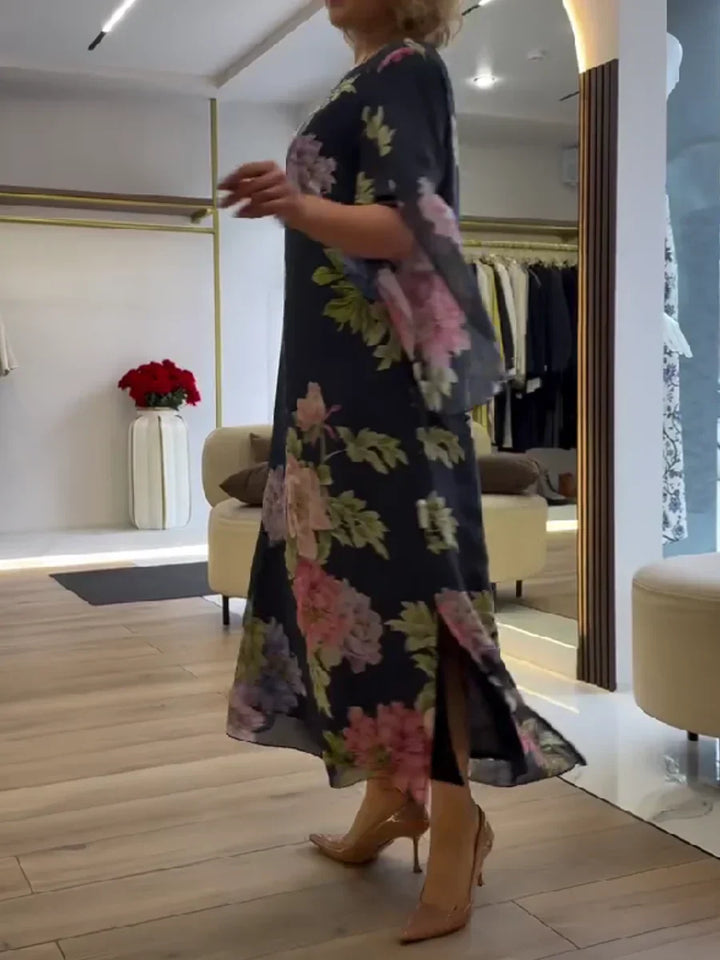 Saylor - Lightweight Floral Chiffon Maxi Dress