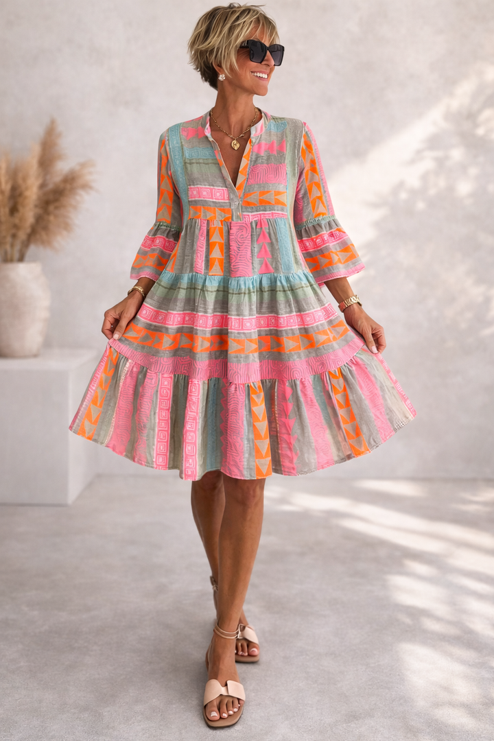 Gaile - Patterned Flowing Midi Dress