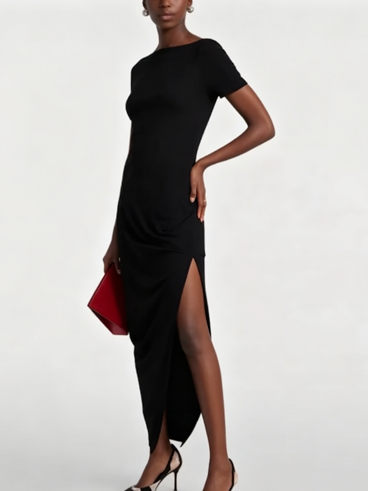 Monica - Backless Asymmetrical Midi Dress