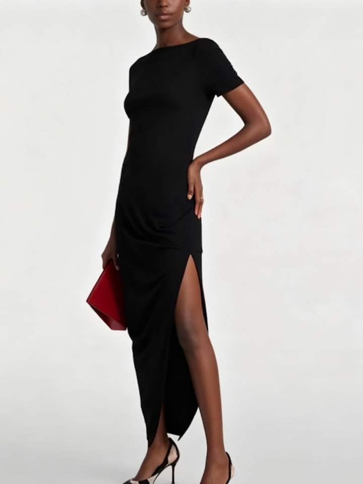 Monica - Backless Asymmetrical Midi Dress