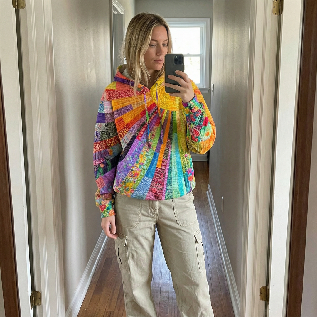 Brina | Vibrant Patchwork Boho Hoodie