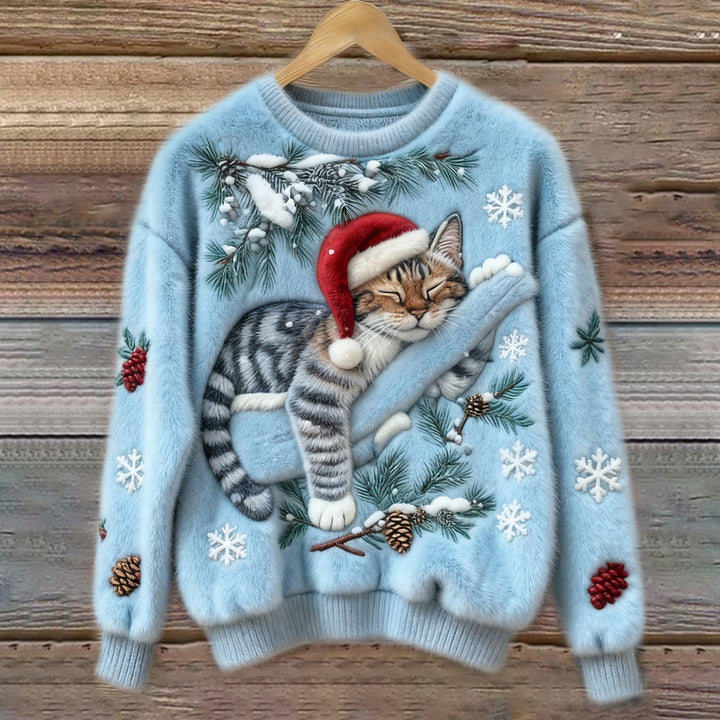 Maela – Cozy Christmas Sweater with Kitten
