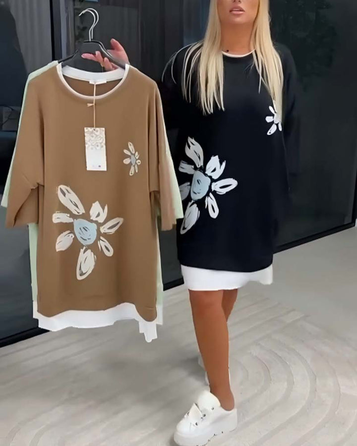 Charrie - Casual Cotton Knee-Length Dress