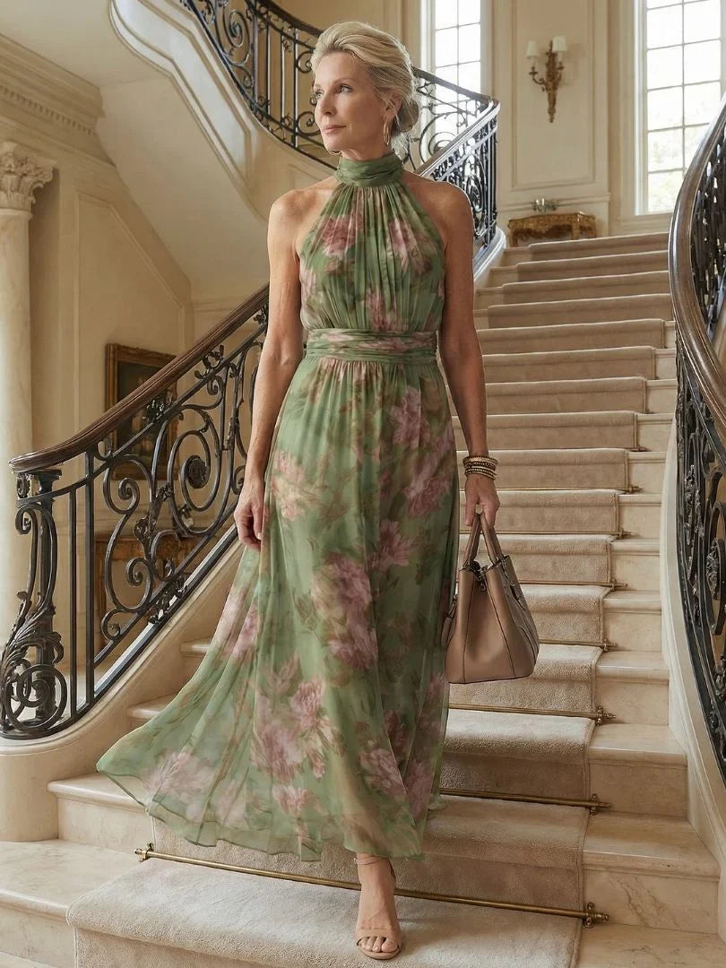 Vivienne - Elegant Halter Maxi Dress