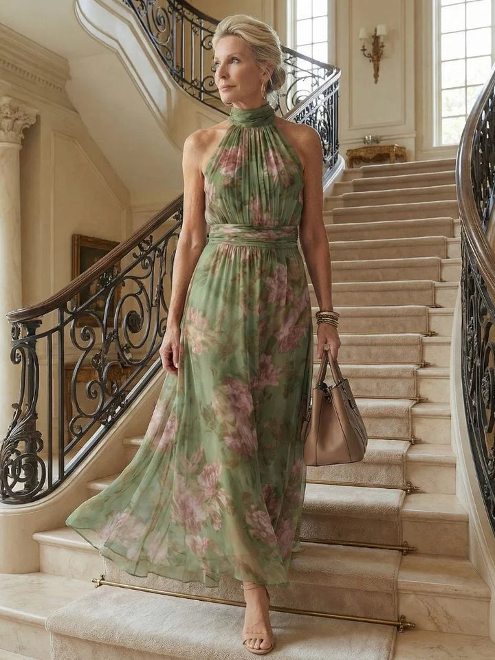 Vivienne - Elegant Halter Maxi Dress