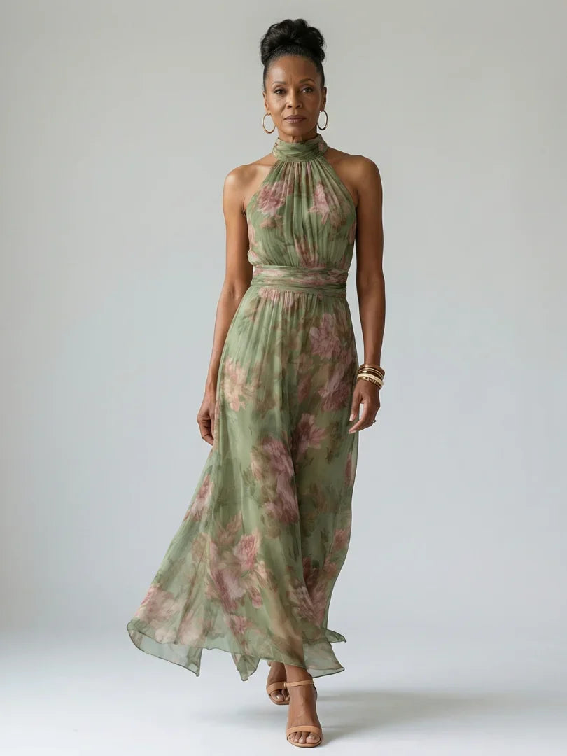 Vivienne - Elegant Halter Maxi Dress
