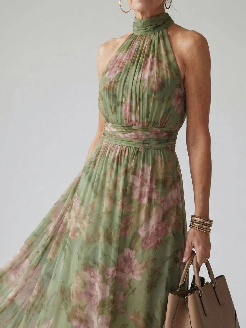 Vivienne - Elegant Halter Maxi Dress