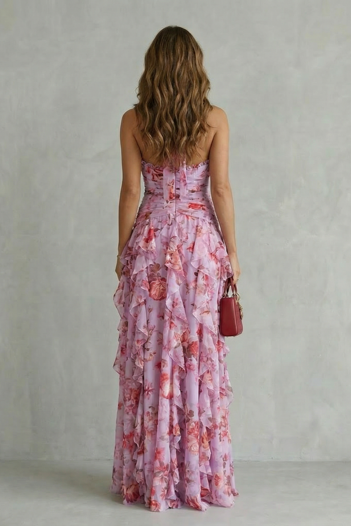 Rosalinda - Floral Halter Maxi Dress