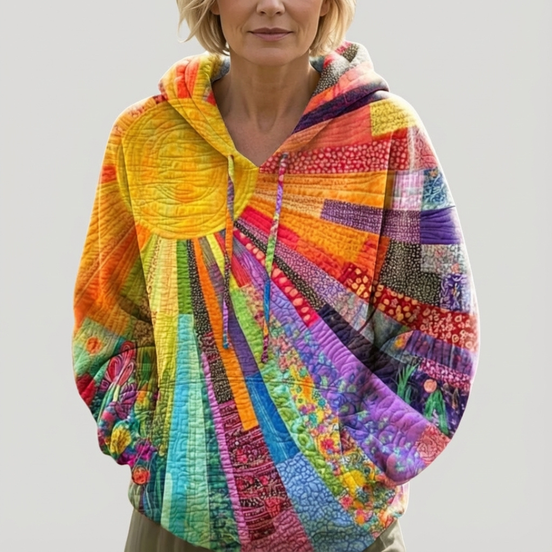 Brina | Vibrant Patchwork Boho Hoodie