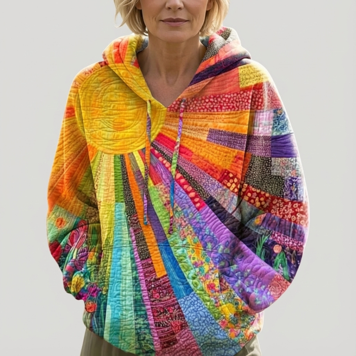 Brina | Vibrant Patchwork Boho Hoodie