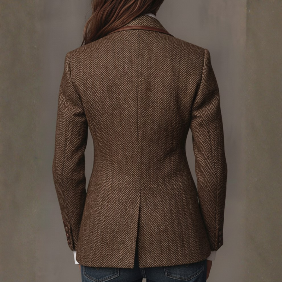 Livia | Herringbone Panel Blazer