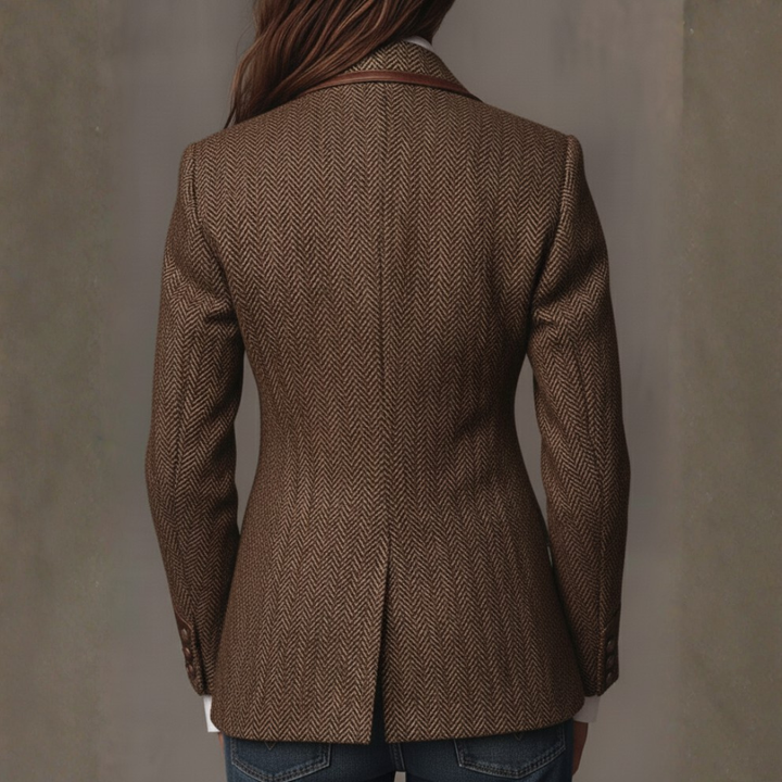 Livia | Herringbone Panel Blazer