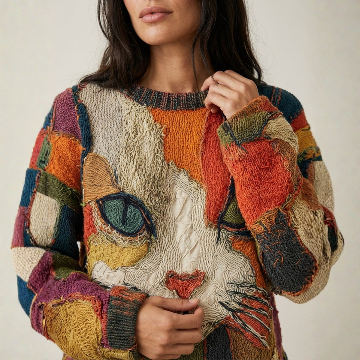 Annalisa | Artistic Cat Print Sweater