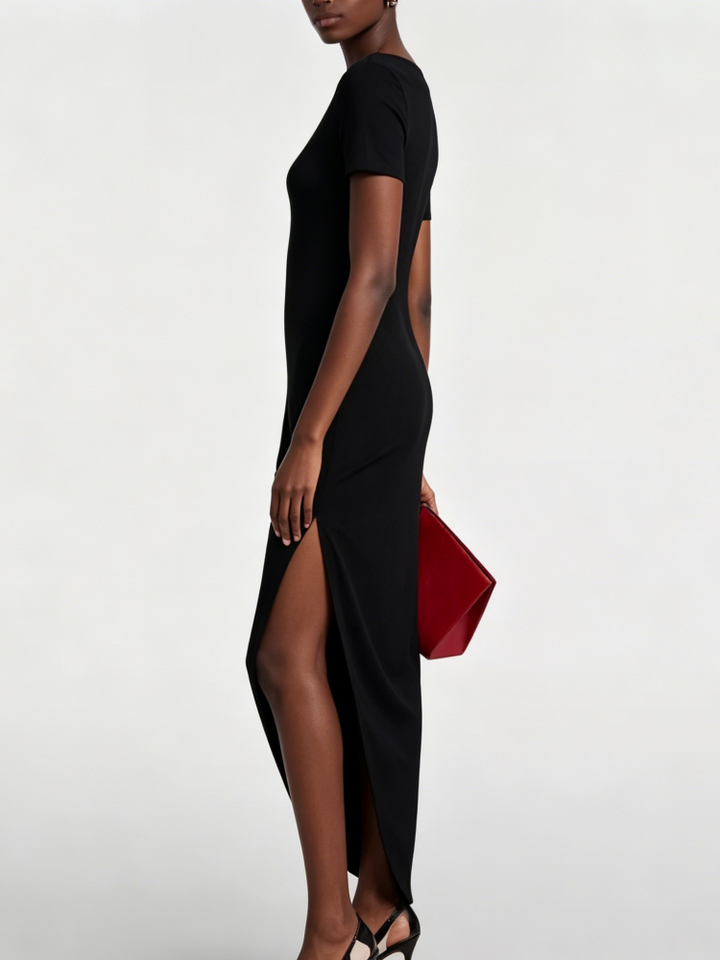 Monica - Backless Asymmetrical Midi Dress