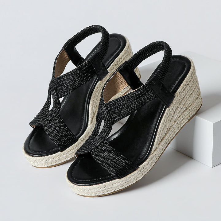 Helga - Braided Wedge Summer Sandals