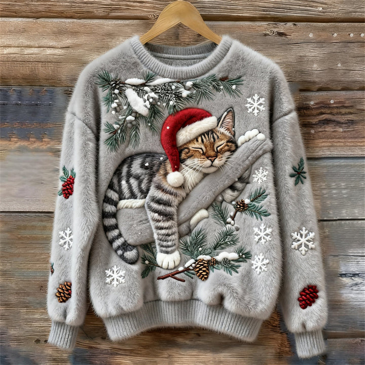 Maela – Cozy Christmas Sweater with Kitten