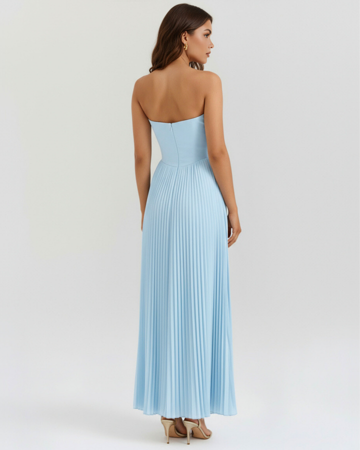 Sammie - Ocean Blue Pleated Maxi Dress