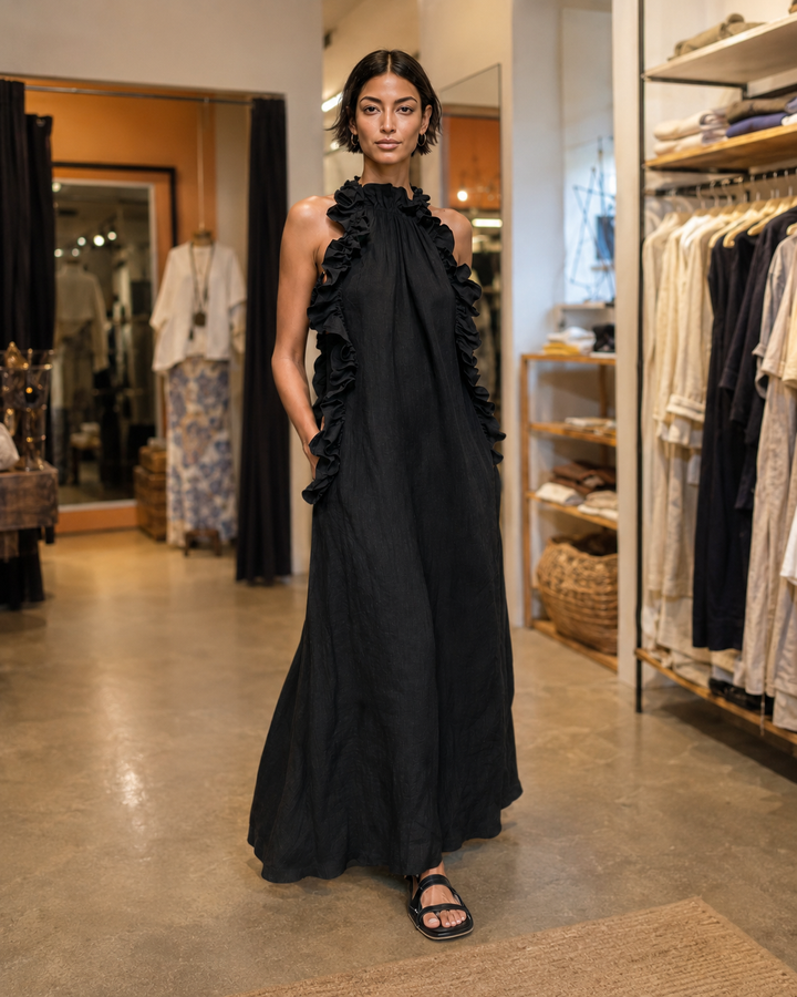 Darlene - Sleeveless Linen Maxi Dress