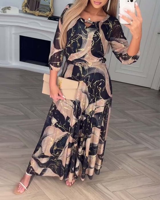 Vierra – Flowing Printed Chiffon Maxi Dress