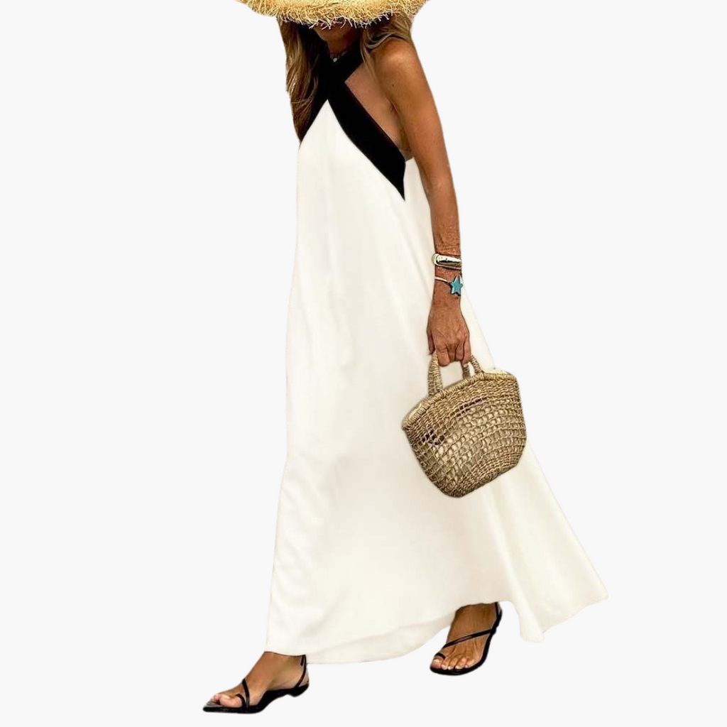 Eliza | Crossover Halter Maxi Dress