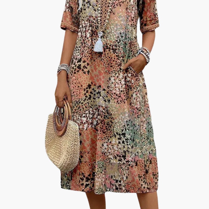 Lily | Vibrant Midi Dress with Pockets
