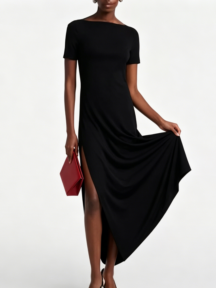 Monica - Backless Asymmetrical Midi Dress