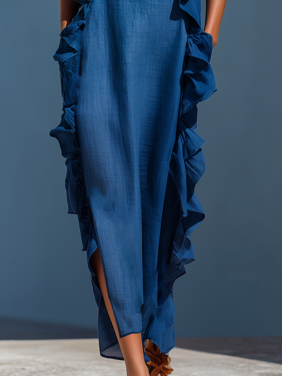 Harra - Flowing Maxi Dress with Ruffle Details