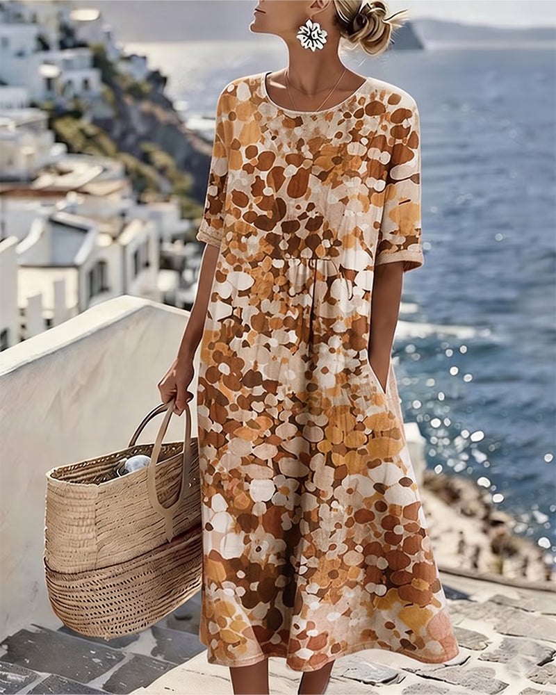Herra – Watercolor Floral Midi Dress