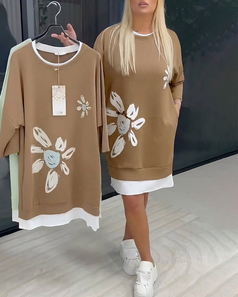 Charrie - Casual Cotton Knee-Length Dress