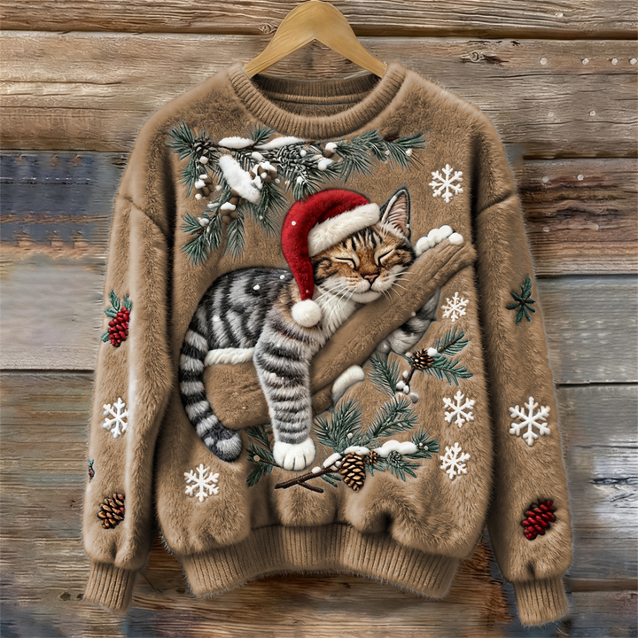 Maela – Cozy Christmas Sweater with Kitten