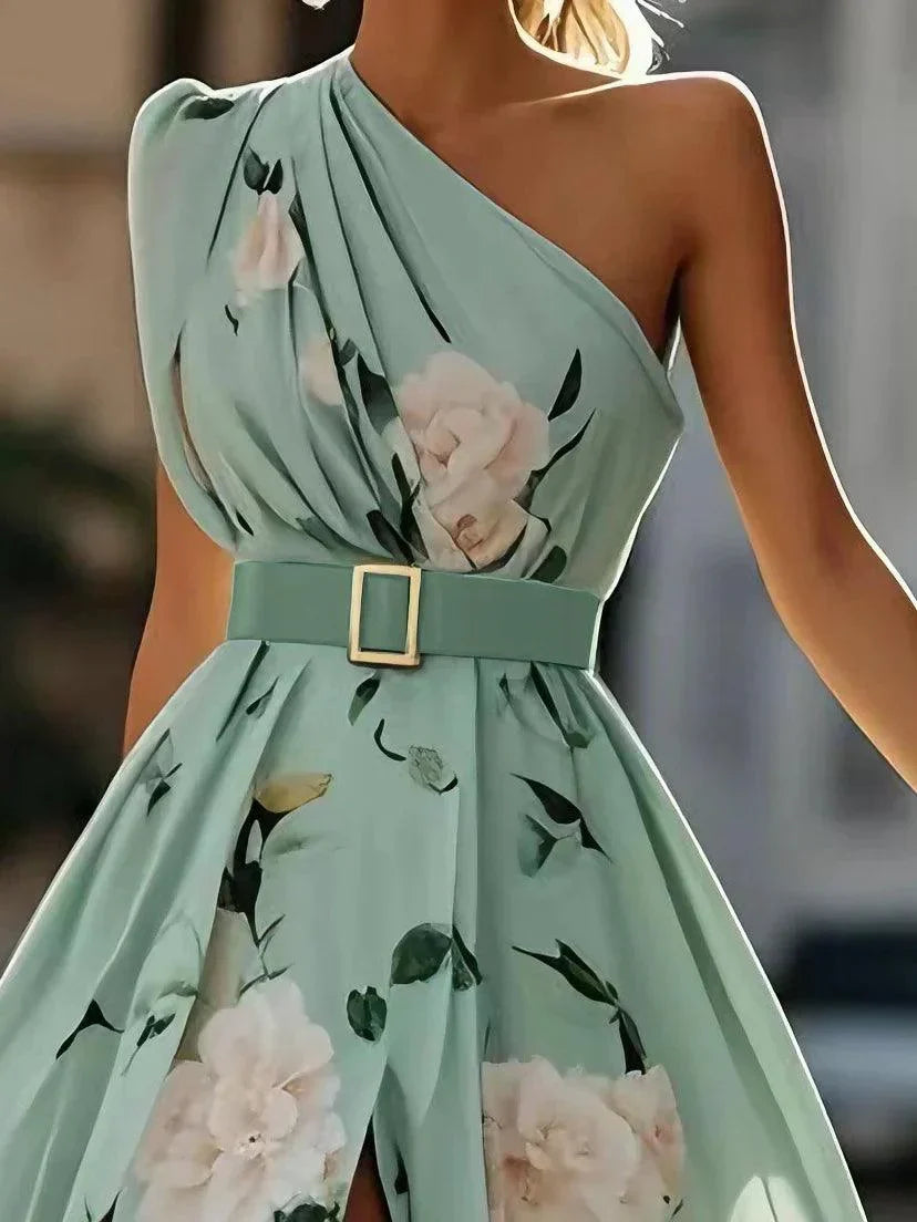 Erica - Light Green Floral Maxi Dress